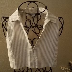 BARAMI cropped zip up blouse